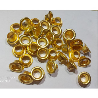 Khoen ore 6mm (6 ly) Khuy mắt cáo đóng bạt, bấm bạt, bấm túi giấy Bằng sắt xi MÀU VÀNG Túi 100 cái + 100 long đền