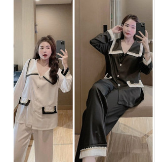 Đồ Ngủ Đồ Bộ Pijama Mặc Nhà Phong Cách Quảng Châu - Chất Liệu Lụa Xước Form Freesize 40-58kg