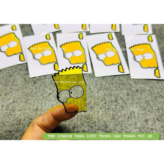 Tem simson vàng siêu trong dán trang trí xe