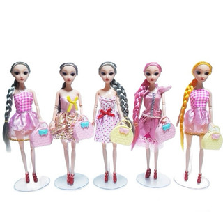 Búp bê tóc dài túi xách xoay full các khớp 30cm