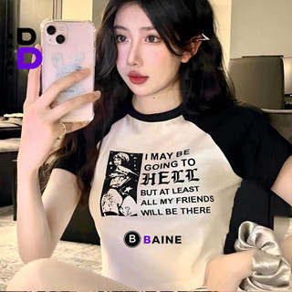 Áo Croptop HELL IN NỔI Chất Thun Borip Kiểu Sexy Nữ, Áo Thun Ôm Body In Hoạ Tiết Đẹp Tôn Dáng BAINE