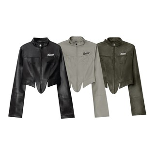 Áo khoác nữ isme basic logo cropped jacket