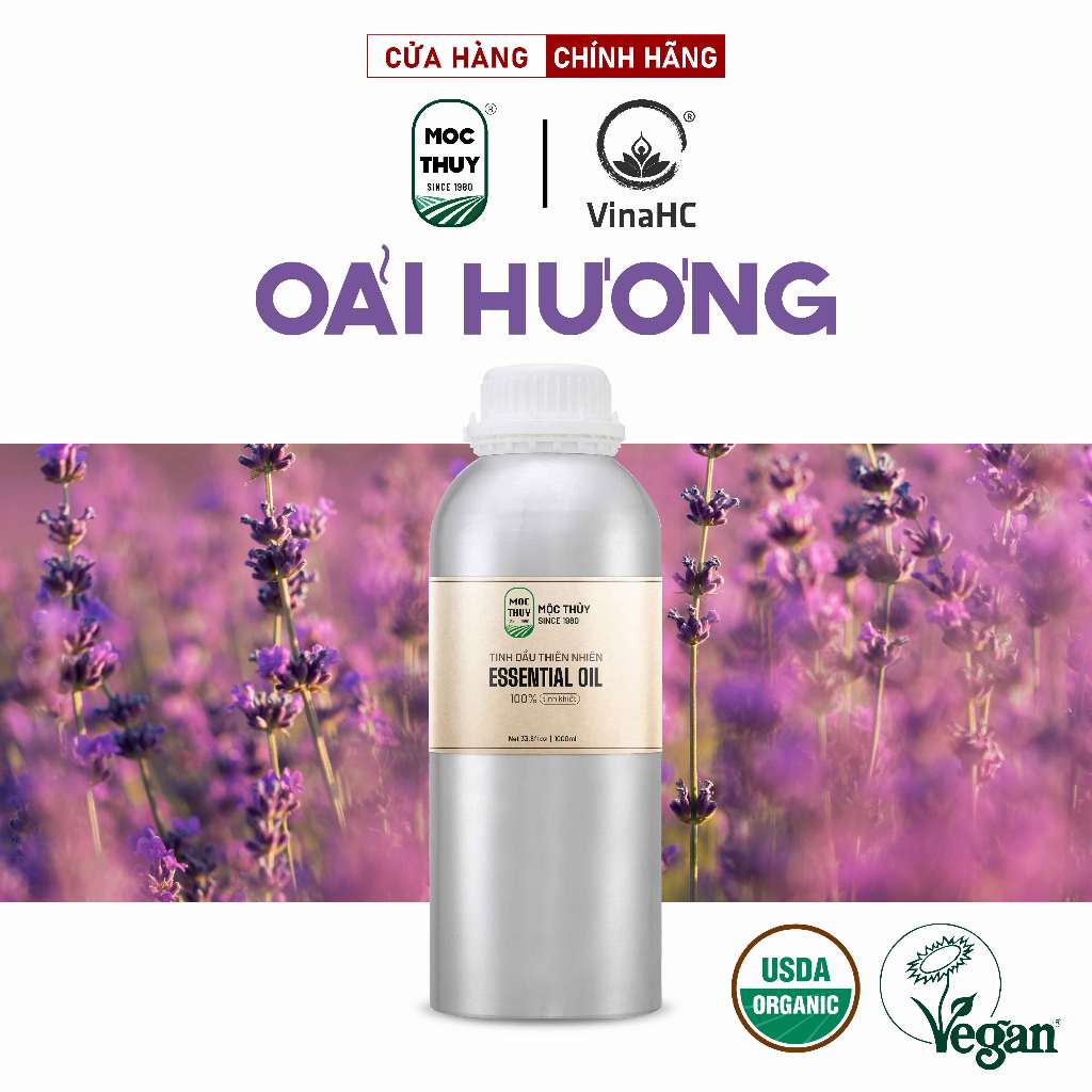 Tinh dầu Oải Hương Ấn Độ dung tích 500ml/1L - Lavender Essential Oil - đạt chuẩn chất lượng kiểm định