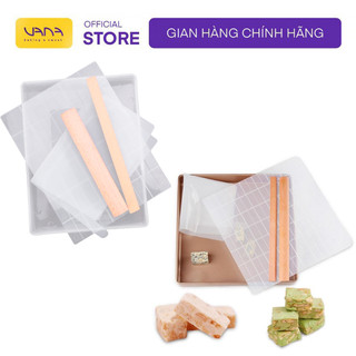 KHUÔN LÀM KẸO NOUGAT, BỘ DỤNG CỤ LÀM KẸO NOUGAT, BÁNH BÔNG TUYẾT 60 VIÊN, 112 VIÊN NHỰA, KIM LOẠI 5 CHI TIẾT