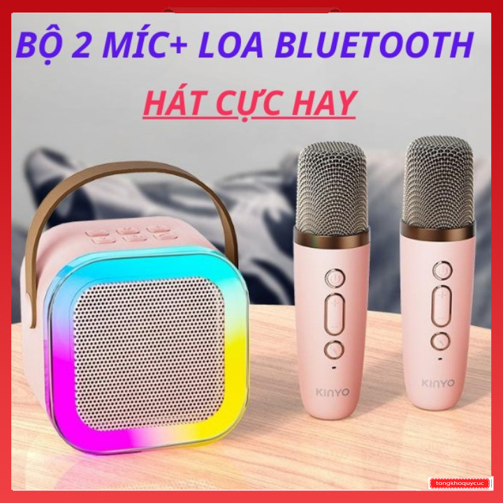 Loa Bluetooth Karaoke Mini K12 ,D1Siêu Hay, Kèm 2 Micro Mini, Chất Âm Hay, Mic Hút Âm, Nâng Tone Bảo