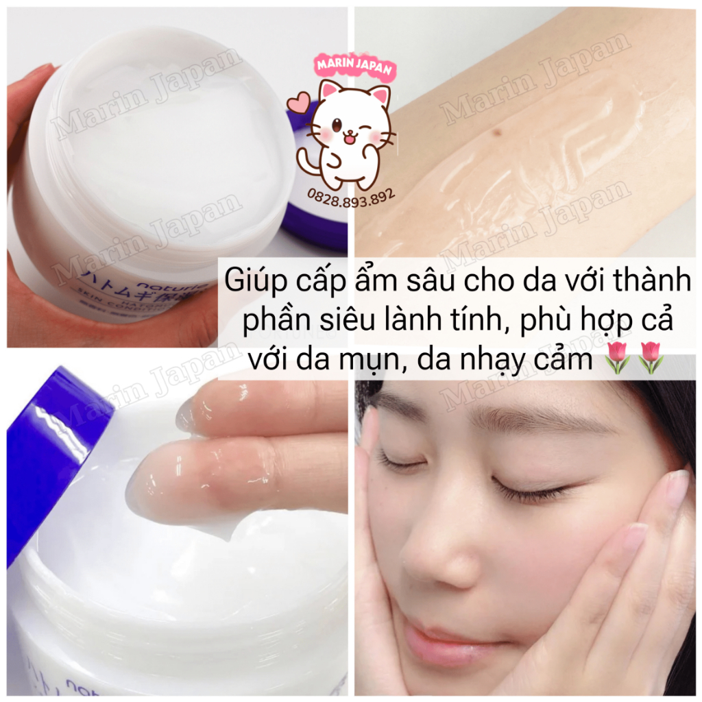 Nước Hoa Hồng Conditioner 500ml, Sữa Dưỡng Conditioning Milk 230ml Và Kem Dưỡng Conditioning Gel 180gr Naturie Hatomugi