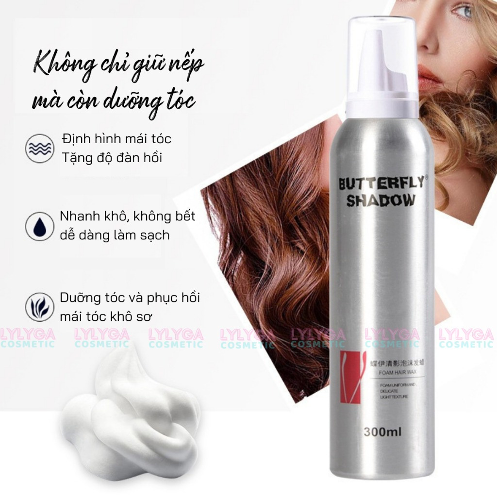 Mousse tạo kiểu tóc Butterfly Shadow Foam Hair Wax 300ml