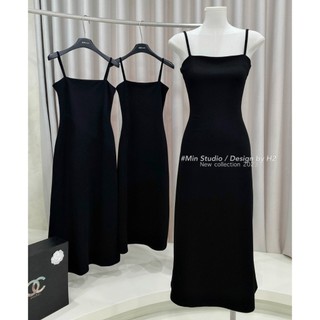 Limstorebasic - Đầm maxi 2 dây chất Umi 2 da dày dặn dáng A-Line, hàng thiết kế cao cấp 5 size XS tới XL không lộ bụng