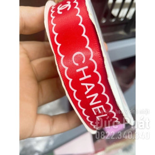 Ruy băng chữ Chanel 2,5cm lụa gói hoa quà