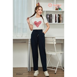Sfq2027 quần linen thun dài dáng baggy sunfly