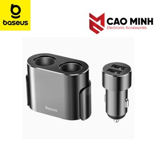 Bộ chia tẩu sạc trên ô tô xe hơi Baseus CRDYQ 12V - 24V tích hợp 2 cổng sạc nhanh USB công suất 80w