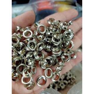 Khoen ore 6mm Khuy mắt cáo đóng bạt, bấm bạt, bấm túi giấy Bằng sắt Túi 100 cái + 100 long đền