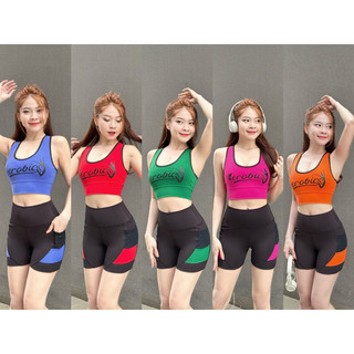 bộ đồ tập gym yoga aerobic nữ có túi hai bên (sẵn mút)