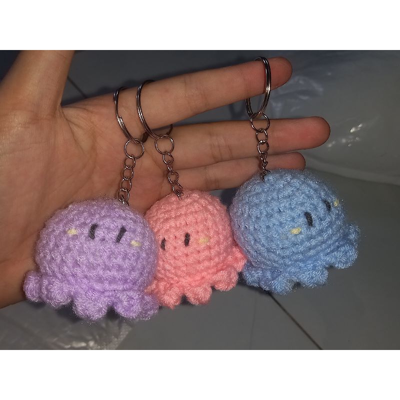 Móc khóa Bạch tuộc làm bằng len siêu cute