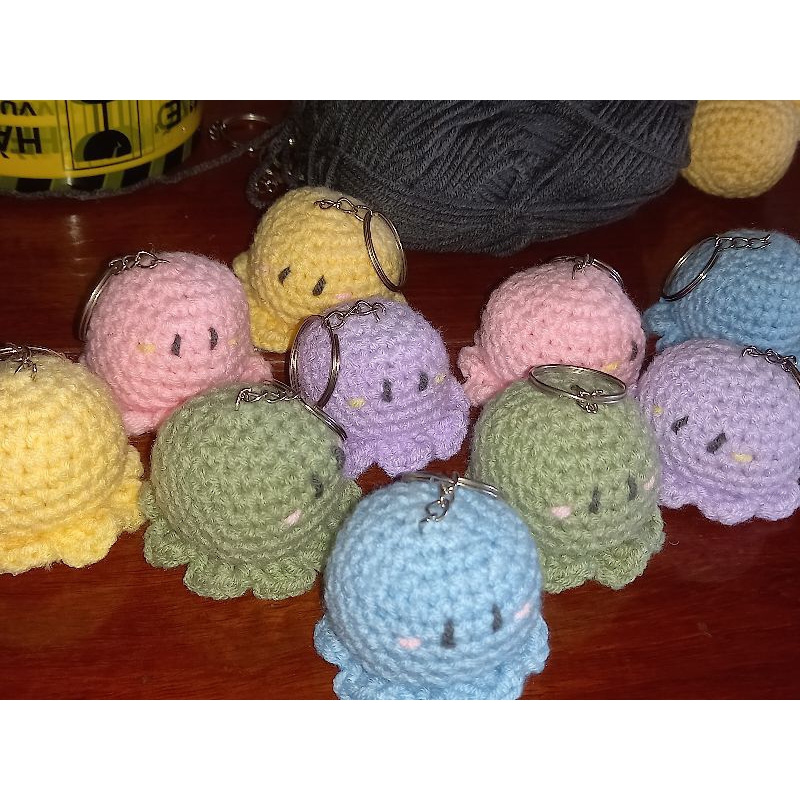 Móc khóa Bạch tuộc làm bằng len siêu cute