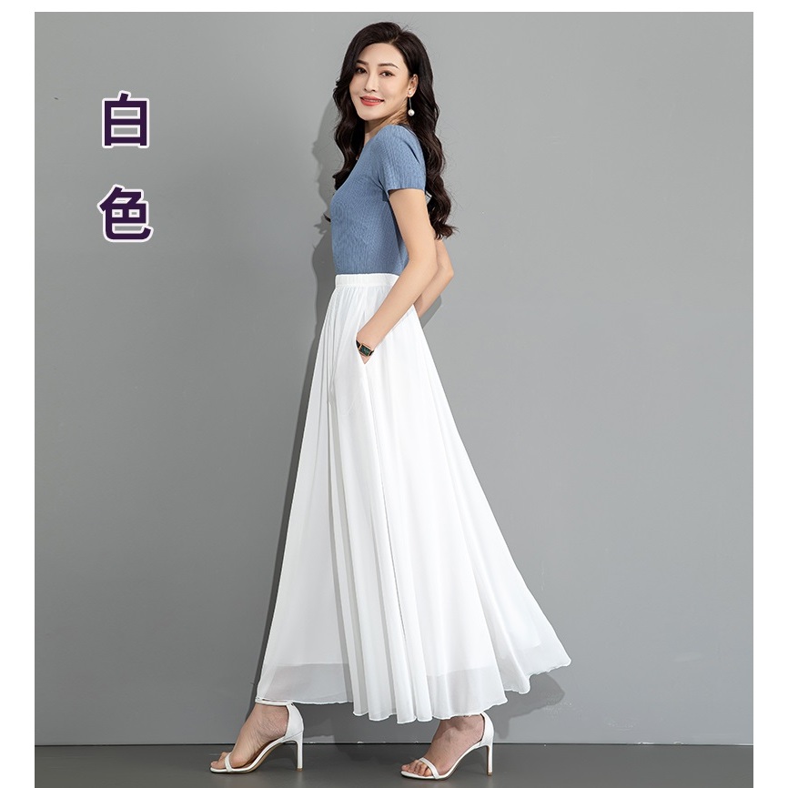 Chân váy 2 lớp vải chiffon mặc đi du lịch , đi làm sang chảnh , che khuyết điểm , mặc được đi làm và đi chơi
