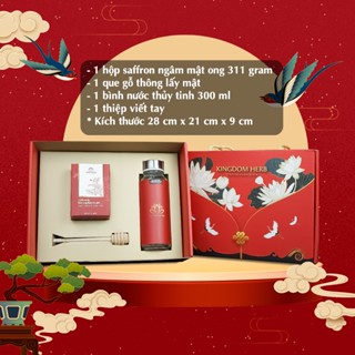 Hộp quà tặng, set quà tặng saffron, saffron mật ong, đông trùng hạ thảo Kingdom Herb chính hãng