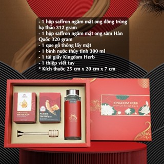Set quà tặng, bộ quà sức khỏe saffron nhụy hoa nghệ tây Kingdom Herb chính hãng, hỗ trợ ngủ ngon