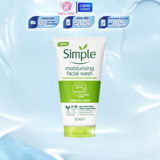 Sữa rửa mặt simple giúp dưỡng ẩm cho da trông khỏe và mịn màng 150ml- simple sạch sâu moisturising