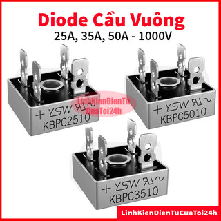 Diode cầu vuông 25a,35a, 50a 1000v kbpc2510, kbpc3510, kbpc5010