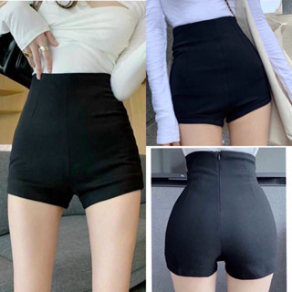 Quần short đùi nữ dance cạp cao lưng cao kéo khoá sau
