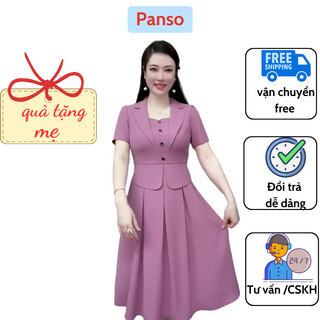Đầm trung niên,Váy trung niên SM78 chất lụa mango cao cấp full size 40-80 Kg