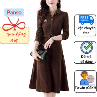 Váy nhung trung niên,đầm nhung trung niên chất nhung cao cấp dày dặn siêu ấm mẫu mới dáng dài [SM34]