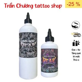 Nước pha mực xăm đen - nước pha kích màu mực xăm - Pha mực đánh bóng chuyển tông đen trắng Peak. Trần Chương