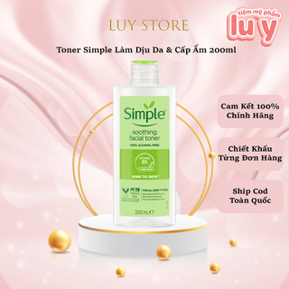 Toner Simple, Nước Hoa Hồng Simple 200ml Soothing Facial cân bằng ẩm cho da nhạy cảm - LUY Store