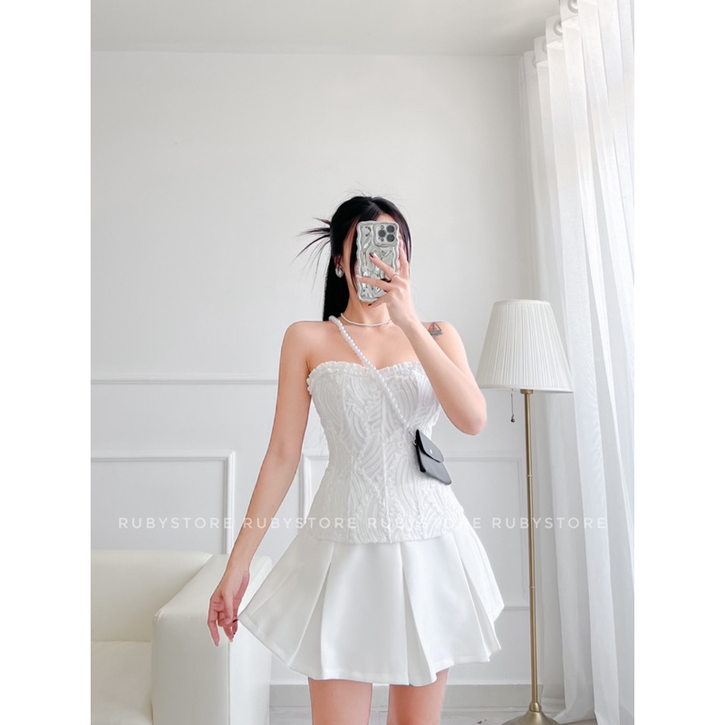 CÓ BIGSIZE Chân Váy Xếp Ly To Lưng Cao RUBYSTORE