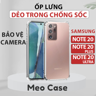 Ốp lưng Samsung Note 20 Ultra, Note 20, Note 20 Plus, TPU dẻo trong suốt chống sốc, ốp điện thoại bảo vệ viền camera