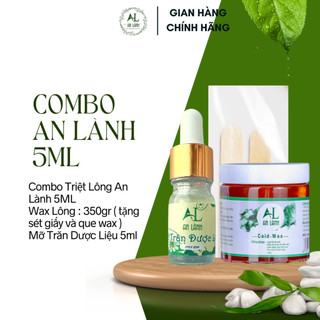 Combo 5ml - wax lông an lành 350gr + mỡ trăn dược liệu 5ml - tặng giấy và que wax )
