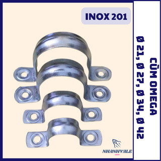 Đai ôm, bát, cùm ống nước, cùm omega inox 201 phi 21, phi 27, phi 34, phi 42