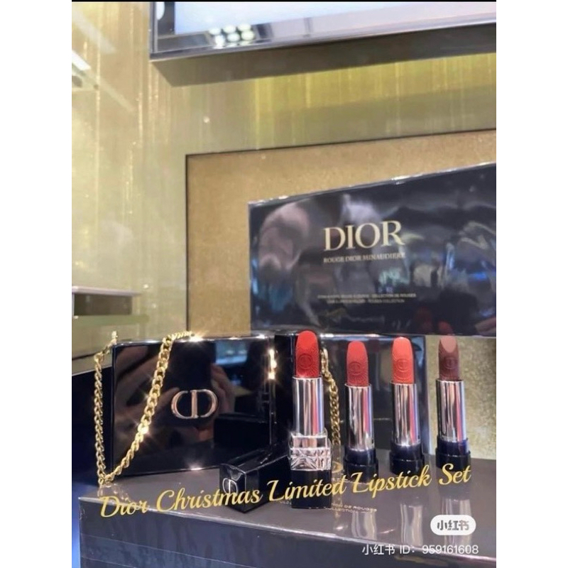 [Mua tại Pháp] [Mua 1 được 5] Set son Dior phiên bản limited ( 4 SonDior+ 1 Clutch đeo)