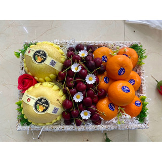Khay gỗ chữ nhật viền ren
