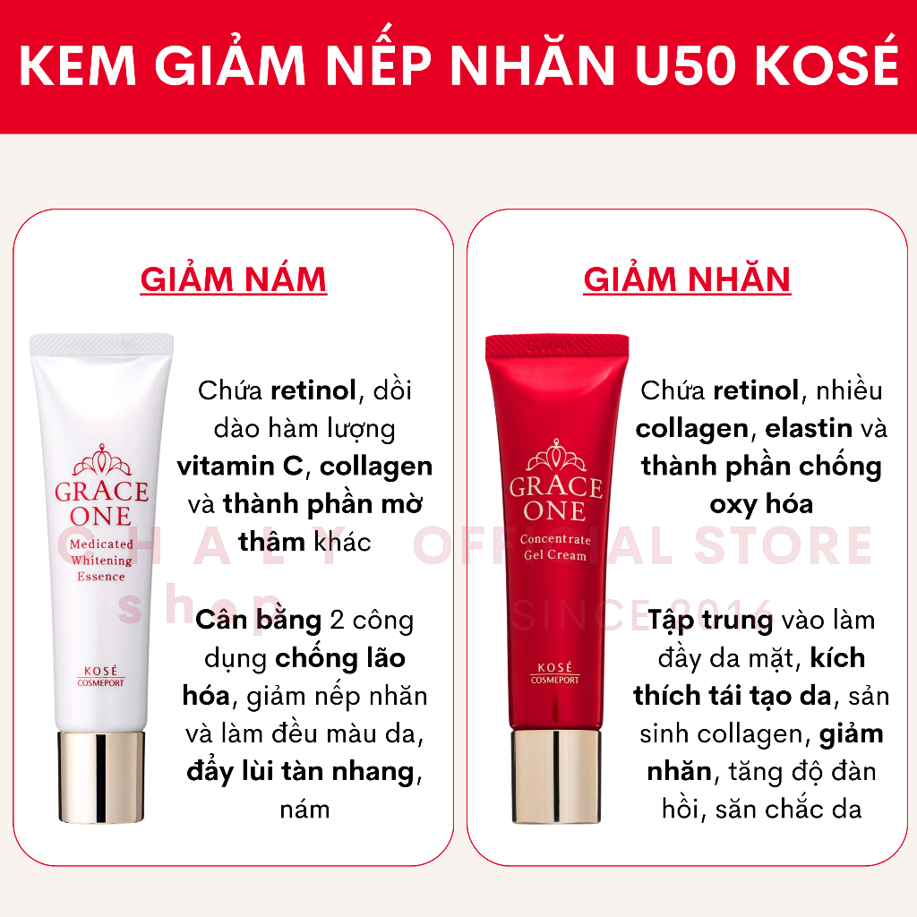 Serum tái tạo da nâng cơ tuổi trung niên Kose Grace One Retinol Concentrate 30g Nhật Bản