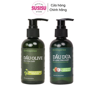 Tinh Dầu Olive Dầu dừa MILAGANICS Nguyên Chất Dưỡng Da - Tóc - Môi/ Xịt Bưởi n‎gừa Rụng & k‎ích Thích m‎ọc Tóc MILAGANIC