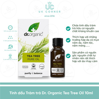 [Bill UK] Tinh dầu Tràm trà Dr. Organic Tea Tree Oil 10ml