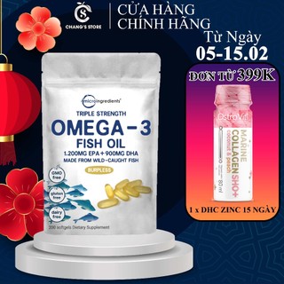 Viên Dầu Cá Micro Ingredients Omega 3 Fish Oil - 200 Viên