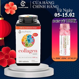 Viên Uống Youtheory Collagen + Biotin của Mỹ - 390 viên