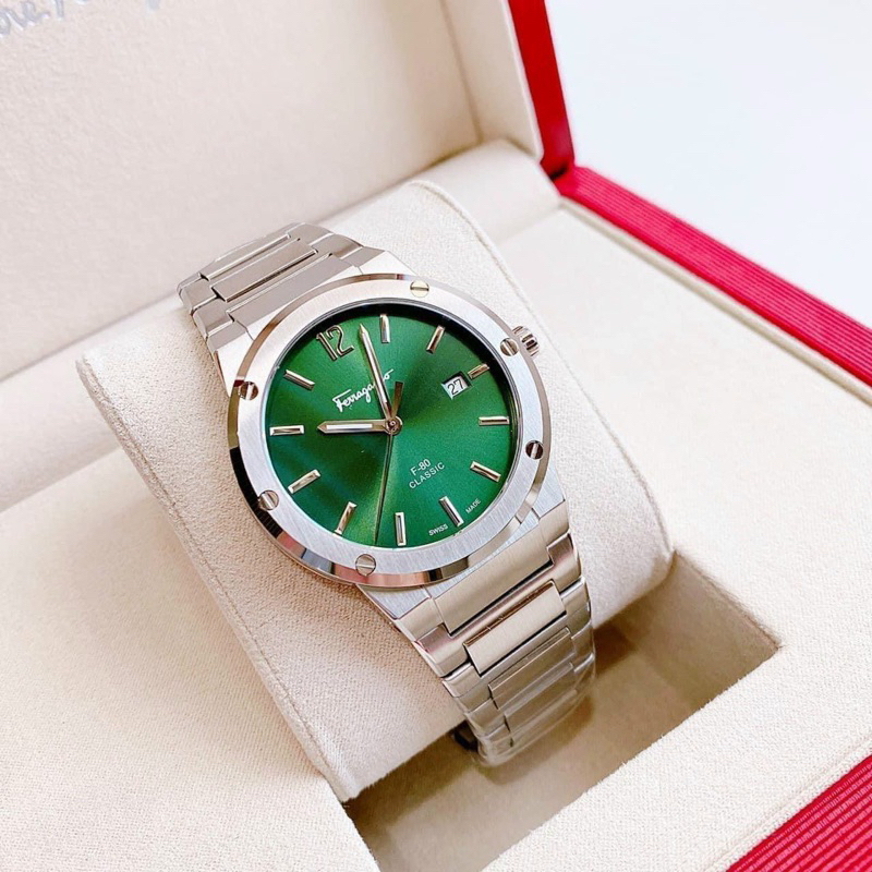 Đồng Hồ Nam Salvatore Ferragamo F-80 SFDT01320 Máy Thuỵ Quartz  Kính Sapphiare Mặt Tròn Dây Thép Không Gỉ