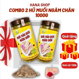 Combo 2 hũ muối ngâm chân thảo dược hũ lớn 1kg