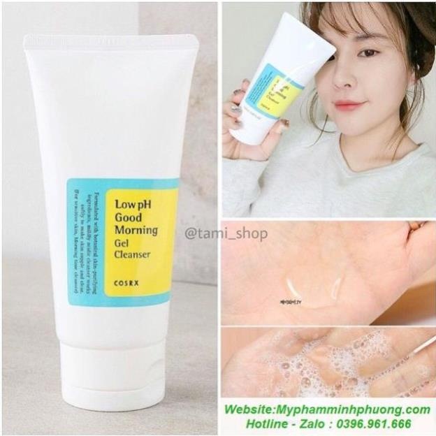 Gel rửa mặt Cosrx Good Morning,srm 150ml/50ml,sữa rửa mặt chiết xuất trà xanh độ ph thấp P_COSMETIC