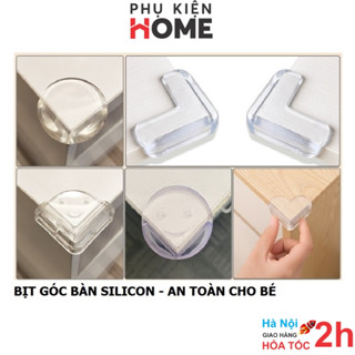  Set 4 Miếng Silicon Bịt Góc Bàn Bảo Vệ An Toàn Cho Bé,Đệm Cao Su Trong Suốt Bọc Cạnh Góc Bàn Góc Nhọn Phụkiệnhome 5500 