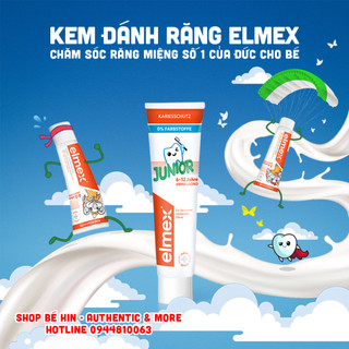 Kem đánh răng trẻ em Elmex Đức dành cho bé từ sơ sinh tới 12 tuổi vị Bạc Hà dịu nhẹ 50ml 75ml