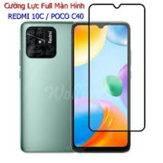 Kính cường lực full màn hình loại Xịn Xiaomi Redmi 10C , Poco C40