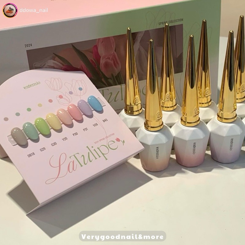 Estemio nail - Tách lẻ sơn gel La Tulip Spring collection 2024 (DB18, G29, G30, Y20, P30, P31, V26, 