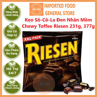 Kẹo sô-cô-la đen nhân mềm chewy toffee riesen 231g, 377g