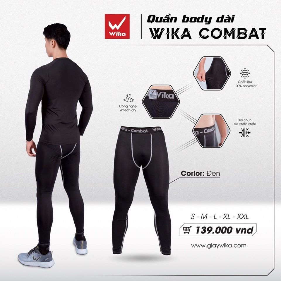 Quần body Wika Combat đen