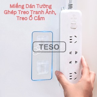 Bộ miếng dán tường ghép đôi treo đồ, ổ điện, tranh ảnh, vật dụng - tesovn